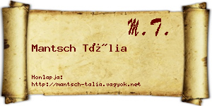 Mantsch Tália névjegykártya